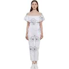 Black And White Pattern T- Shirt Black And White Pattern 11 Bardot Ruffle Jumpsuit by EnriqueJohnson