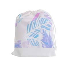 Blue T- Shirt Blue Tropical Pattern T- Shirt Drawstring Pouch (xl) by EnriqueJohnson