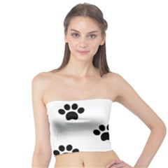 Dog Paw Print T- Shirt Paw Pattern 6 Tube Top by EnriqueJohnson