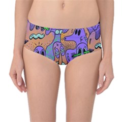 Trippy Aesthetic Halloween Mid-waist Bikini Bottoms by Sarkoni