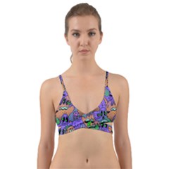Trippy Aesthetic Halloween Wrap Around Bikini Top by Sarkoni