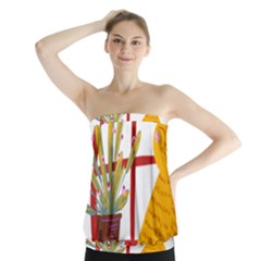 Cat Pet Ginger Art Animal Cartoon Strapless Top by uniart180623