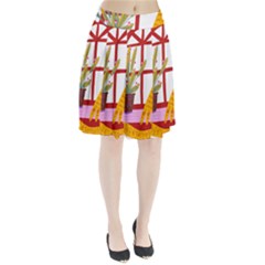Cat Pet Ginger Art Animal Cartoon Pleated Skirt by uniart180623