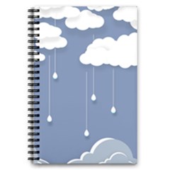 Clouds Rain Paper Raindrops Weather Sky Raining 5 5  X 8 5  Notebook by uniart180623