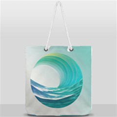 Tsunami Tidal Wave Wave Minimalist Ocean Sea Full Print Rope Handle Tote (large) by uniart180623
