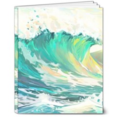 Waves Ocean Sea Tsunami Nautical Painting 8  X 10  Hardcover Notebook by uniart180623
