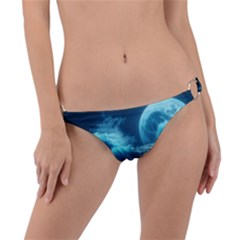 Moonlight High Tide Storm Tsunami Waves Ocean Sea Ring Detail Bikini Bottoms by uniart180623