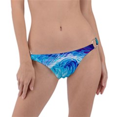 Tsunami Waves Ocean Sea Nautical Nature Water Ring Detail Bikini Bottoms by uniart180623