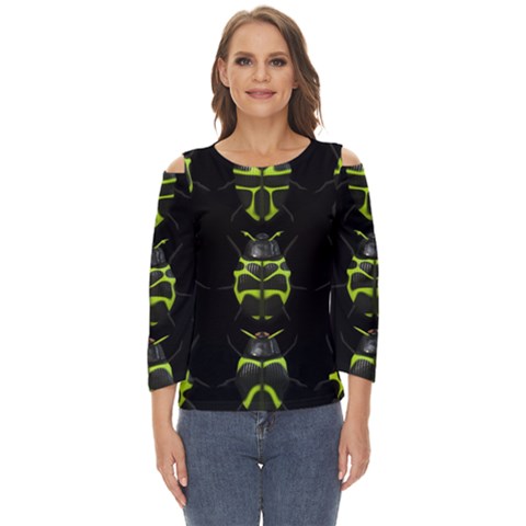 Beetles-insects-bugs- Cut Out Wide Sleeve Top by Ket1n9