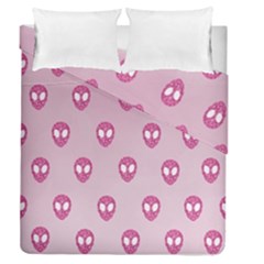Alien Pattern Pink Duvet Cover Double Side (queen Size) by Ket1n9