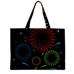 Fireworks With Star Vector Zipper Mini Tote Bag by Ket1n9