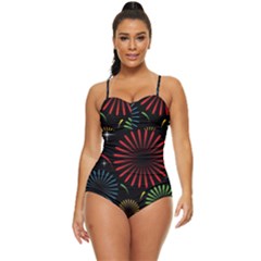 Fireworks With Star Vector Retro Full Coverage Swimsuit by Ket1n9