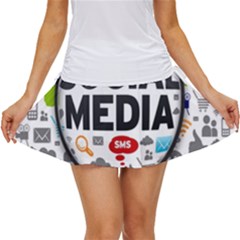 Social Media Computer Internet Typography Text Poster Women s Skort by Ket1n9