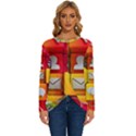 Colorful 3d Social Media Long Sleeve Crew Neck Pullover Top View1
