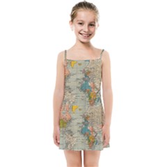 Vintage World Map Kids  Summer Sun Dress by Ket1n9