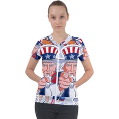 United States Of America Images Independence Day Short Sleeve Zip Up Jacket by Ket1n9