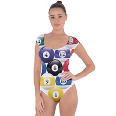 Racked Billiard Pool Balls Short Sleeve Leotard  by Ket1n9