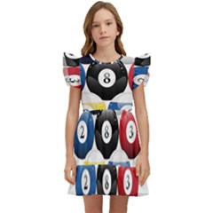 Racked Billiard Pool Balls Kids  Winged Sleeve Dress by Ket1n9