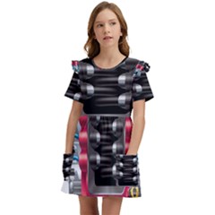 Car Engine Kids  Frilly Sleeves Pocket Dress by Ket1n9