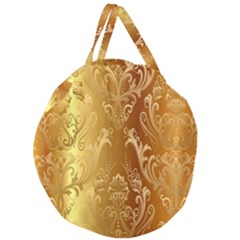 Golden Pattern Vintage Gradient Vector Giant Round Zipper Tote by Ket1n9