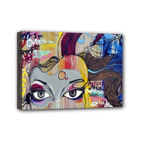 Graffiti-mural-street-art-painting Mini Canvas 7  X 5  (stretched) by Ket1n9