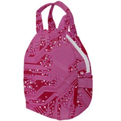 Pink Circuit Pattern Travel Backpack by Ket1n9