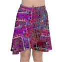 Technology Circuit Board Layout Pattern Chiffon Wrap Front Skirt View1