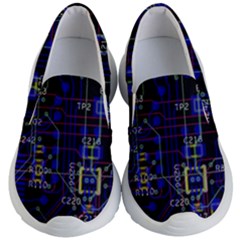 Technology Circuit Board Layout Kids Lightweight Slip Ons by Ket1n9