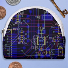 Technology Circuit Board Layout Horseshoe Style Canvas Pouch by Ket1n9