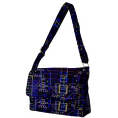 Technology Circuit Board Layout Full Print Messenger Bag (l) by Ket1n9