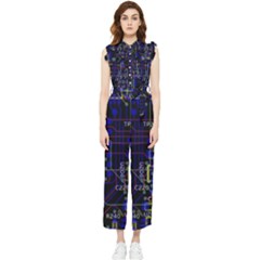 Technology Circuit Board Layout Women s Frill Top Chiffon Jumpsuit by Ket1n9