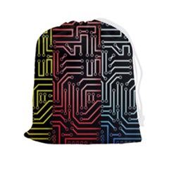 Circuit Board Seamless Patterns Set Drawstring Pouch (2xl) by Ket1n9