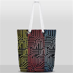 Circuit Board Seamless Patterns Set Full Print Rope Handle Tote (small) by Ket1n9