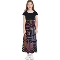Circuit Board Seamless Patterns Set Kids  Flared Maxi Skirt by Ket1n9