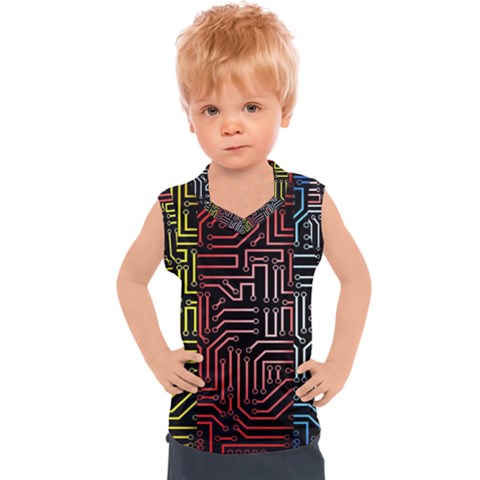 Circuit Board Seamless Patterns Set Kids  Sport Tank Top by Ket1n9