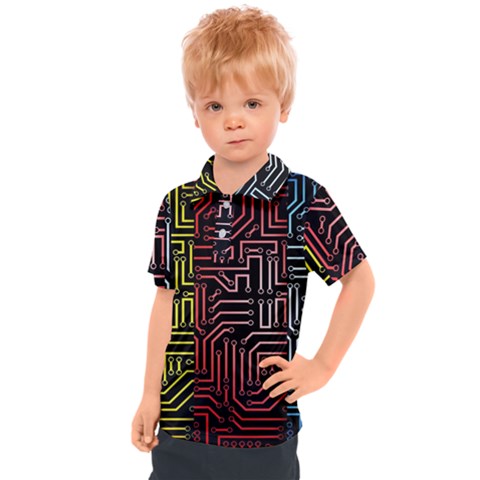 Circuit Board Seamless Patterns Set Kids  Polo T-shirt by Ket1n9