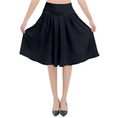 Black Flared Midi Skirt by Ket1n9