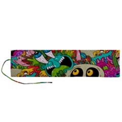 Crazy Illustrations & Funky Monster Pattern Roll Up Canvas Pencil Holder (l) by Ket1n9