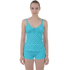Pattern-background-texture Tie Front Two Piece Tankini by Ket1n9