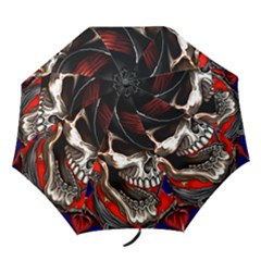 Confederate Flag Usa America United States Csa Civil War Rebel Dixie Military Poster Skull Folding Umbrellas by Ket1n9