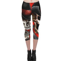 Confederate Flag Usa America United States Csa Civil War Rebel Dixie Military Poster Skull Capri Leggings  by Ket1n9