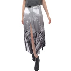 Architecture-skyscraper Velour Split Maxi Skirt by Ket1n9