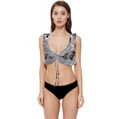 Architecture-skyscraper Low Cut Ruffle Edge Bikini Top by Ket1n9