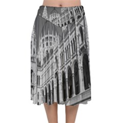 Architecture-parliament-landmark Velvet Flared Midi Skirt by Ket1n9