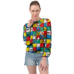 Snakes And Ladders Banded Bottom Chiffon Top by Ket1n9