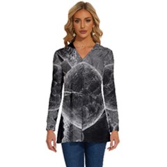 Space-universe-earth-rocket Long Sleeve Drawstring Hooded Top by Ket1n9