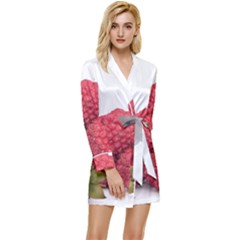 Fruit-healthy-vitamin-vegan Long Sleeve Satin Robe by Ket1n9