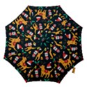 Funny Christmas Pattern Background Hook Handle Umbrellas (Medium) View1