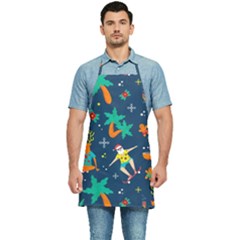 Colorful Funny Christmas Pattern Kitchen Apron by Ket1n9