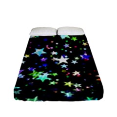 Christmas Star Gloss Lights Light Fitted Sheet (full/ Double Size) by Ket1n9